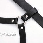 Gemily Punk Waist Chain Belt Leather Black Body Chain Party Leg Harness Garter Rave Body Jewelry for Women and Girls 5