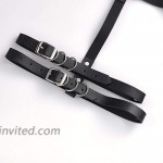 Gemily Punk Waist Chain Belt Leather Black Body Chain Party Leg Harness Garter Rave Body Jewelry for Women and Girls 5