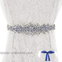 Glamorstar Bridal Belt for Wedding Gown Rhinestone Belt for Women Dress Bridesmaids Sash Gift Blue at  Women’s Clothing store