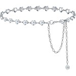 Glamorstar Rhinestone Chain Belts for Women Girls Heart Crystal Waist Belt for Dresses at Women’s Clothing store