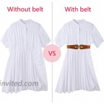 HANERDUN Women Elastic Waist Belt Retro Stretch Leather Belt Buckle for Dresses at Women’s Clothing store