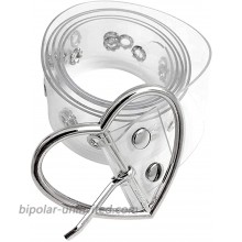 Heart Buckle Clear PVC Belt Fashion for Women and Girls Color 2 -Silver heart at  Women’s Clothing store
