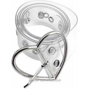 Heart Buckle Clear PVC Belt Fashion for Women and Girls Color 2 -Silver heart at  Women’s Clothing store