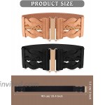 Hercicy 2 Pieces Women's Elastic Retro Belt Stretchy Wide Waist Belt Retro Buckle Belt for Women Dresses Shirts Black and Khaki at Women’s Clothing store