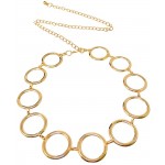 Honbay 1PCS Adjustable Gold Metal Waist Chain Circle Chain Belt for Lady Total Length 115cm 1.26yard at Women’s Clothing store