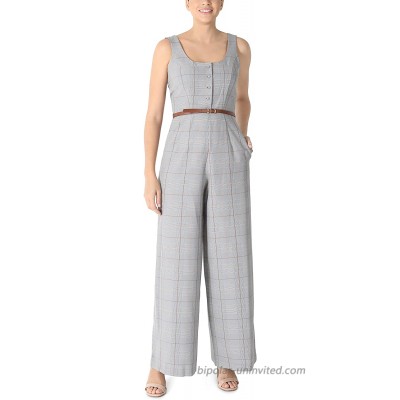 Julia Jordan Women's Plaid Print Button Front Jumsuit with Removable Belt at  Women’s Clothing store