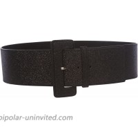 Ladies High Waist Wide Glitter Fashion Plain Leather Belt at  Women’s Clothing store