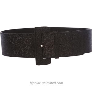 Ladies High Waist Wide Glitter Fashion Plain Leather Belt at  Women’s Clothing store