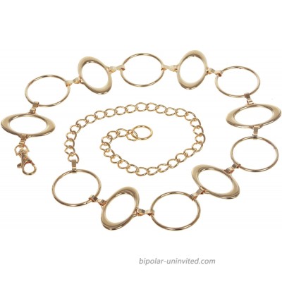 Ladies Metal Oval Circle Chain Belt Gold | O S - 39 End To End at  Women’s Clothing store