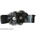 Lemandy A19 Special Two Organza Pearls Wedding Belts Wedding Sashes in 6 Colors Black