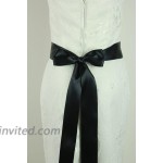 Lemandy A19 Special Two Organza Pearls Wedding Belts Wedding Sashes in 6 Colors Black