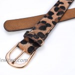 LifeMate Womens Leopard Print Leather Belt for Women Jeans Pants Waist Belt with Alloy Buckle at Women’s Clothing store