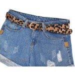 LifeMate Womens Leopard Print Leather Belt for Women Jeans Pants Waist Belt with Alloy Buckle at Women’s Clothing store