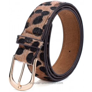 LifeMate Womens Leopard Print Leather Belt for Women Jeans Pants Waist Belt with Alloy Buckle at  Women’s Clothing store