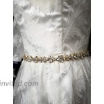 Long gold color rhinestones bridal sashes crystal wedding sashes GC Black