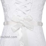 Lovful Lady Crystal Beaded and Rhinestone Satin Bridal Belts Sash Belts Wedding Dress Belt White at Women’s Clothing store