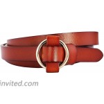 Moonsix Leather Belts for Women Solid Color Vintage Skinny Dress Belt at Women’s Clothing store