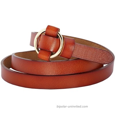 Moonsix Leather Belts for Women Solid Color Vintage Skinny Dress Belt at  Women’s Clothing store