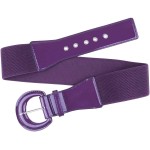 moonsix Vintage Wide Belts for Women Elastic Cinch Waist Belt for Dress Purple at Women’s Clothing store