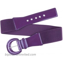moonsix Vintage Wide Belts for Women Elastic Cinch Waist Belt for Dress Purple at  Women’s Clothing store