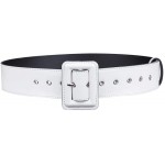 moonsix Waist Belt for Women Patent Leather Hole Grommet Buckle Casual dress belt White at Women’s Clothing store