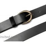 MORELESS Fashion Women Leather Belt for Jeans Pants Dresses Black Ladies Classic Waist Belt with Pin Buckle at Women’s Clothing store
