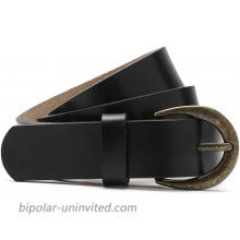 MORELESS Fashion Women Leather Belt for Jeans Pants Dresses Black Ladies Classic Waist Belt with Pin Buckle at  Women’s Clothing store
