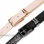 MORELESS Women's PU Leather Belt Waist Skinny Dress Belts Solid Pin Buckle Belt for Jeans Pants at Women’s Clothing store