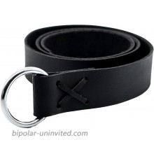 Mythrojan O Ring Medieval Leather Viking Belt LARP Renaissance Belt – Black at  Women’s Clothing store
