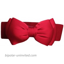 Nanxson Womens Bow Belt Elastic Wide Waist Cinch Belt for Dress PDW0028 red at  Women’s Clothing store