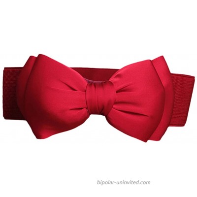 Nanxson Womens Bow Belt Elastic Wide Waist Cinch Belt for Dress PDW0028 red at  Women’s Clothing store