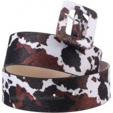 PRETYZOOM Cow Print Belt PU Leather Fashion Adjustable Waist Belt with Buckle for Women Girls Dress Jeans Decoration Assorted Color at  Women’s Clothing store