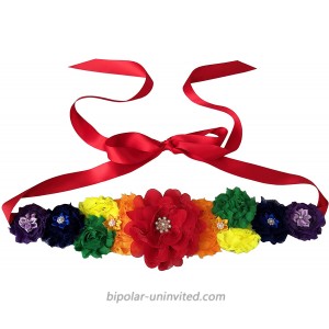 Rainbow Maternity Sash Belt Flower Wedding Sash Sash for Baby Shower W043 Red at  Women’s Clothing store