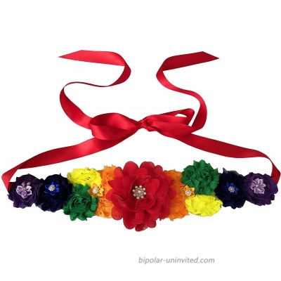 Rainbow Maternity Sash Belt Flower Wedding Sash Sash for Baby Shower W043 Red at  Women’s Clothing store