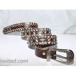 Rhinestone Jeweled Studded Western Cowgirl Cow skin Belt by AMI VEIL at Women’s Clothing store
