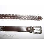 Rhinestone Jeweled Studded Western Cowgirl Cow skin Belt by AMI VEIL at Women’s Clothing store