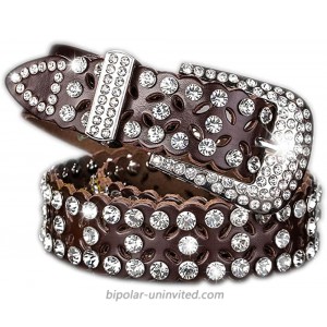 Rhinestone Jeweled Studded Western Cowgirl Cow skin Belt by AMI VEIL at  Women’s Clothing store