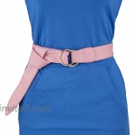 Samtree Double O-Ring PU Leather Dress Belt for Women Adjustable Solid Color Cinch Waistband Pink at Women’s Clothing store