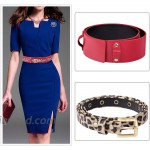 Samtree PU Leather Leopard Print Waist Belt for Women Adjustable Wide Cinch Dress Belt with Removable Cheetah Skinny Belt Red at Women’s Clothing store