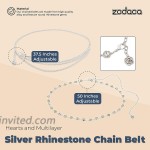 Silver Chain Belts for Women Hearts and Multilayer 2 Sizes 2 Pack at Women’s Clothing store
