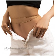 Simple Shiny Sequins Belly Chain Layered Body Chain Jewelry for Women Girls Summer Beach Bikini Accessories Gold at  Women’s Clothing store