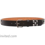 Snap On 1 1 2 Black & Silver Checkerboard Punk Rock Studded Belt at Women’s Clothing store