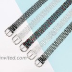 SP SOPHIA COLLECTION Women's Long Party Rhinestone Mesh Chain Waist Buckle Belt in Black Clear at Women’s Clothing store