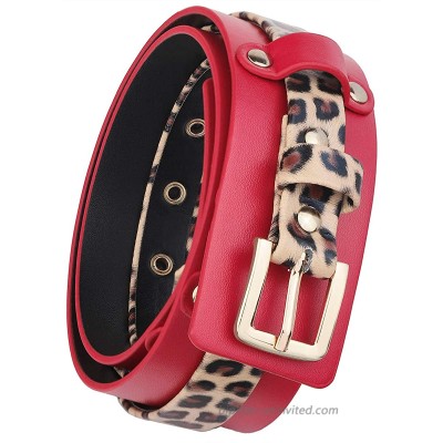 Sportmusies Women's Leopard PU Leather Belt for Dress Wide Waist Cinch Belts at  Women’s Clothing store