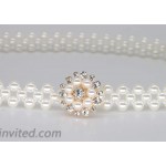 Stretch Belts for Women Pearl Rhinestone White Elastic Belt at Women’s Clothing store
