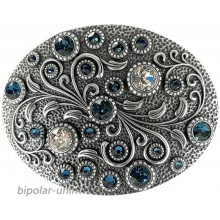 Swarovski rhinestone Crystal Belt Buckle Antique Brass Oval Floral Engraved Buckle Montana at  Women’s Clothing store