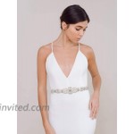 SWEETV Bridal Belt Wedding Dress Belt Pearl Rhinestone Bridal Belt for Wedding Gown Bride Dress Silver at Women’s Clothing store