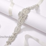 SWEETV Bridal Belt Wedding Dress Belt Pearl Rhinestone Bridal Belt for Wedding Gown Bride Dress Silver at Women’s Clothing store