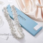 SWEETV Bridal Wedding Belt Sash Pearl Rhinestone Crystal Belt for Brides Bridesmaid Women Prom Dress Evening Party Silver at Women’s Clothing store
