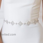 SWEETV Bridal Wedding Belt Sash Rhinestone Crystal Applique for Brides Bridesmaid Prom Dress Evening Gown Party Silver at Women’s Clothing store